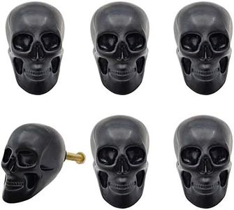 BrandName Black Skull Skeleton Cabinets Knobs,6 Pcs Single Hole Pull Handle for Drawer Wardrobes Bookcases Dresser Closets Hardware Furniture Decoration Vivicap (A)