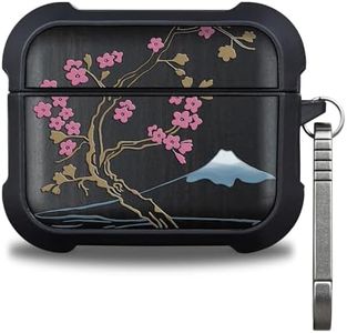 Black Solid Wood for AirPods Pro 3 Case (2025), Cherry Blossoms