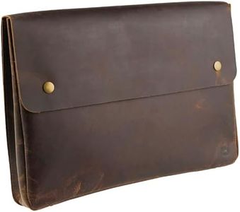 moonster Leather Folder, Full Grain Leather File Folder Organizer Document Holder, Leather Portfolio for Men –Spacious Leather Folio Laptop Sleeve Case - Fits 13" 14" 15” Laptops, MacBook and Tablets