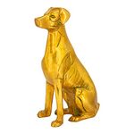 Kartique Dog Statue Showpiece Vastu Decorative Figurine Home Interior Decor Item Feng Shui Table Decoration Idol - Handicraft Pet Animal Figure Antique Gift Items for Dog Lovers (Gold)