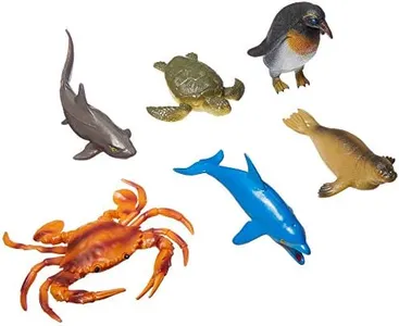 Click N' Play Underwater Ocean Sea Creature Figure Toys, Large 6.5” Inch Underwater Playset for Kids & Toddlers, Realistic Looking Sea Creature Toy Set, Plastic Underwater Play Set, Pack of 6