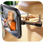 TAZENI Baby Car Mirror for Baby Hook Clip Design Never Shake Baby Mirror for Car Seat Mirror Rear Facing Easy Install Back Seat Mirrors for Car Crystal Clear View ShatterProof Crash Tested