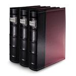 Handstands 11309Pack3 Bellagio-Italia Cd-Dvd-Blu-Ray Binder Storage System- 3 Pack Burgundy