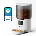 6L Automatic Cat Feeder, Timed Cat Food Dispenser with 10s Voice Recorder, UIOOQ 2.4GHz WiFi Cat Feeder, APP Control,Twist Lock Lid,Up to 12 Portions 10 Meals Per Day, for dogs and cats