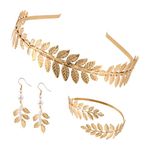 Greek Goddess Accessories, Premium Alloy Greek Goddess Costume Accessories Set Headband Earrings and Armlets for Women Girls Headdress Wedding Ceremony Decorations Supplies