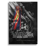 Sports Theme Wall Art Sports Poster Football Soccer Super Star Messi Poster Print Motivational Canvas Art Print Pictures for Living Room Bedroom Boy Girl Framed Prints 40x60cm