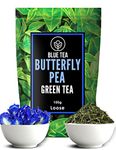 BLUE TEA - Butterfly Pea Flower Green Tea - 100gm - 200 Cups - Blend Of Butterfly Pea Flower & Darjeeling Green Tea || Diwali Gifts || ANTI-OXIDANT RICH | Helps In Weight Management, Skin Glow - Herbal Tea Zipper Pack