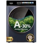 CHiQ CW106581AXU Washing Machine, 10kg, 1400rpm, BLDC Inverter Motor, 12 Washing Cycles, Steam Care, LED Touchscreen, Grey