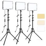 Obeamiu 3 Pack LED Video Light with 70'' Extendable Tripod Stand, 2500-8500K Photography Lighting Kit Studio Lights for Live Game Streaming/YouTube Video Recording/TikTok/Podcast/Makeup/Portrait