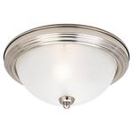 Seagull 77064-962 Lighting 2-Light Stockholm Close-to-Ceiling Fixture, Satin Etched Glass and Brushed Nickel, Brushed Nickel