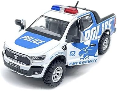 Sheel Blue Hawk Police Car Pickup Truck with Pull and Go Police Car Toy, Police Monster Trucks, Toy Trucks for Kids, Toddler Boy, Toy Cars