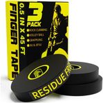 Finger Tape | Residue Free Skin Friendly Strong Athletic Sports Tape | 0.5” x 45 Ft for Rock Climbing BJJ Jiu Jitsu Grappling MMA Martial Arts Volleyball Weight Training Wrestling Hand Tape Black