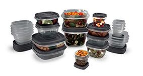 Rubbermaid Food Storage Containers with SilverShield Antimicrobial Product Protection, Grey, 42-Piece Set