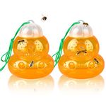 2pcs Wasp Traps for Outdoors, Hornet Trap, Reusable Yellow Jackets Wasp Repellent, Safe and Natural, Bee Traps with Nylon Rope for Hanging, No Bottom Seam