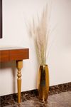 Large Big Tall Size Trumpet Shape Flower Vase (24 Inch) | Gold Metal Floor Flower Vase for Home Decor Living Room Corner Large Long Big Size