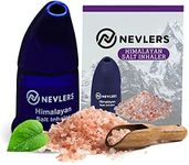 Nevlers Himalayan Salt Inhaler Ceramic w/ 6 Oz Coarse Himalayan Pink Salt for Inhaler -Portable Salt Inhalers for Asthma Relief - Natural Allergy Relief for Adults -Navy Blue