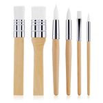 TIESOME Wooden Paint Brush Set, 6Pcs Paintbrushes for Acrylic Painting Brushes Artist Paintbrushes for Oil Watercolor Canvas Boards Rock Body Face Nail Art Crafts DIY Art Painting Supplies