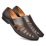 BIGGIE Men's Laser Cut Back Open Evening Party Ethnic Mules Slip On Shoes 08(UK/India) Brown