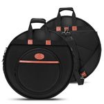 Vangoa 22" Cymbal Bag with Dividers, 10-Pack Cymbal Case 10mm Padded Cymbal Gig Bag Dust-proof and Waterproof Storage with Carry Handle, Shoulder and Backpack Straps for Drum Cymbals and Accessories