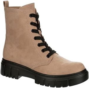 Limelight Rudy - Women's Rugged Lace-up Zip-up Ankle High Combat Boot, Sand, 8