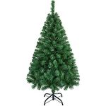 Yaheetech 4ft Artificial Christmas Tree Spruce Xmas Tree with 208 Tips and Foldable Metal Stand for Home/Office Holiday Decoration Indoor & Outdoor, Green