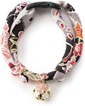 Chirimen Sakura Cat Collar (Black)
