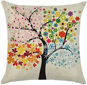 Pillow Covers XL Cushion Covers Outdoor Furniture Snowflake Maple Flower Tree Silk Throw Pillow Covers Pillow Covers Decorative Cushion Case Kids Blue Pink Orange 16X16 Inches