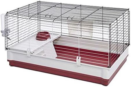 MidWest Homes for Pets 158 Wabbitat Deluxe Rabbit Home, Rabbit Cage, 39.5 L x 23.75 W x 19.75 H Inch, Maroon/White