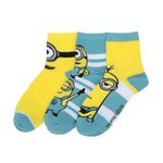 Bioworld Minions Adult Quarter Crew Ankle Socks - 3-Pack of Playful Despicable Delights!, Multicolored, One Size