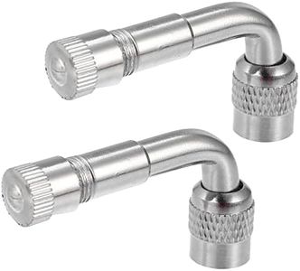 X AUTOHAUX 2Pcs Copper Nickel Plated Tyre Valve Extension Adaptor 90 Degrees