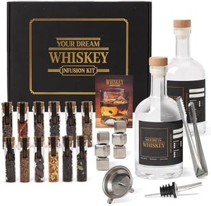 Whiskey Gifts for Men - Whiskey Making Kit - Whiskey Infusion Kit Gift Sets Men with Bottles, Wood Chips, Botanicals, Whiskey Stones - Whiskey Set Gifts for Men - Bourbon Kit Mens Gift Set