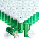 Juvale 250 Pack Empty Pill Bottles with Caps, Plastic 13 Dram Medicine Vials for Prescription Medication, Supplements (Green)