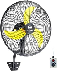 FUGOO 24'' Outdoor Oscillating Wall Fan With All Sealed Brushless DC Motor, 4-Speed Waterproof Outdoor Fan, Heavy Duty Industrial Wall Mount Fans for House,Patios, Commercial, Garage, Warehouse