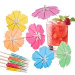 Drink Umbrellas - 100 Counts Mini Paper Umbrellas for Cocktail, Little Umbrella Toothpicks, Fancy Cocktail Picks, Luau Cupcake Toppers, Hawaiian Drink Garnish, Tropical Party Décor