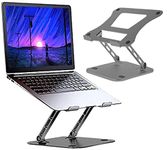PLIXIO Aluminum Tabletop Laptop Stand Ergonomic Foldable Portable Laptop Stand Holder Compatible for MacBook, HP, Dell, Lenovo & All Other Notebook (Space Grey)