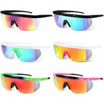 6 Pairs Polarized Sports Sunglasses UV400 Protection Cycling Glasses with Adjustable Nose Pad for Men Women Running Driving Golf Outdoor