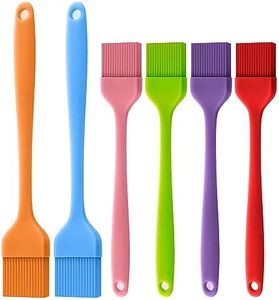 6 Pack Silicone Basting Pastry Brush, H HOME-MART Heat Resistant Pastry Brush Set, Strong Steel Core and One-Pieces Design, Perfect for BBQ Grill Baking Kitchen Cooking (6 Pack)