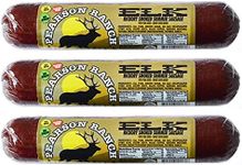 PEARSON RANCH SINCE 1959 Wild Game Elk Summer Sausage Pack of 3 7oz Stick of Summer Sausage, Exotic Meat, Low-Carb, Gluten-Free, MSG-Free,