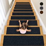 Lacut Non-Slip Stair Treads, 7.8" X 30" (7-Pack) Stair Runner Indoor Outdoor Mat, Grey Slip Resistant Stair Tread Mats Step Covers Pads for Elders, Kids and Pets (30" x 7.8", Grey)