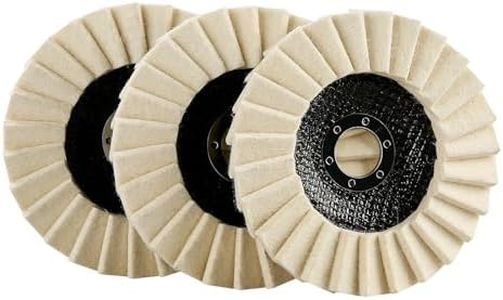 LOZLIN Wool Felt Polishing Wheels, Buffing Discs for Angle Grinder, High Density Buffing Pads for Metal Stainless Steel Aluminum Stone Glass Polishing, Mirror Finish Restoration-3PCS 5 Inch 7/8" Arbor