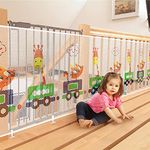 Yiomxhi Child Safety Net, 3 Metres Baby Stair Railing Safety Net, Thick Cute Animal Balcony Stairway Fence Mesh Banister Guard Protective Net for Kids, Pets and Toy (300 L x 74 H CM)