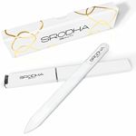 Srodha Crystal Glass Nail File, 3pc Kit - Professional Prep Kit for Natural, Gel and Acrylic Nails, Double Sided with Protective Case