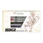 Tombow Manga Beginner Set ABT PRO Alcohol Marker for Expressive Manga, Includes Step-by-Step Instructions, 7 Pieces [MANGA-SET-BEG]