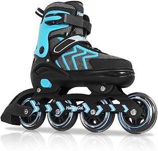 Inline Skates for Adults Men Women, Adjustable Aggressive Durable Roller Skates with Giant Wheels, High Performance Skates for Male Female Teal Size 8 9 10 11