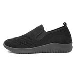 XL Elijah Mens Black Knitted Shoe - Size 10 UK - Black