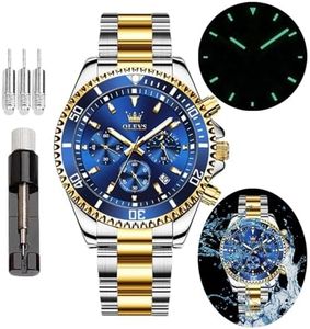 Olevs hommes cadran vert montre mode analogique quartz étanche Chronographe or argent montre en acier inoxydable affaires classique de luxe grand visage lumineux multifonction hommes montre - bracelet