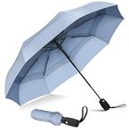 LUHI® Umbrella Windproof Travel Umbrellas for Rain,Easy Auto Open Close, Durable & Compact Umbrella, Strong Fiberglass Frame, Waterproof Canopy - Backpack, Purse, Portable Umbrella for Travel -Sky Blue