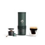 OutIn Mino Portable Electric Espresso Machine, Mini Camping Coffee Maker for Travel, Pocket Sized Coffee Machine Self-Heating, Ground Coffee & NS Capsule Adapter For Adventure, Moss Green