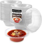 240 Pack 12 oz Elegant Clear Plastic Bowls for Parties Small Disposable Bowl for Fancy Dinner or Cocktail Party, Soup and Salad, Thick and Sturdy