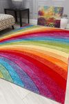 Candy Multicoloured Rainbow Design Rug. Available in 6 Sizes (120cm x 170cm)